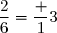 \dfrac{2}{6}=\dfrac 13