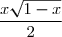 \dfrac{x\sqrt{1-x}}{2}\text{ , où } x=OH \text{ et } x\in [0 ; 1].