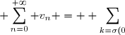 \displaystyle \sum_{n=0}^{+\infty} v_n = \displaystyle \sum_{k=\sigma(0)}^{+\infty} u_k