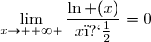 \lim\limits_{x\to +\infty }\dfrac{\ln (x)}{x�}=0