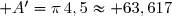 \mathcal A'=\pi\,4,5\approx 63,617