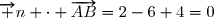 \overrightarrow n \cdot \overrightarrow{AB}=2-6+4=0