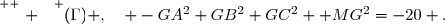 \overset{ { \white{ . } } } {(\Gamma) ,\quad -GA^2+GB^2+GC^2 +MG^2=-20 .}