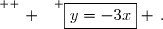 \overset{ { \white{ . } } } {\boxed{y=-3x} \,.}