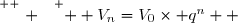 \overset{ { \white{ . } } } {  V_n=V_0\times q^n  }