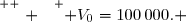 \overset{ { \white{ . } } } { V_0=100\,000. }