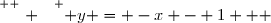 \overset{ { \white{ . } } } { y = -x - 1   }
