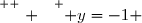 \overset{ { \white{ . } } } { y=-1 }