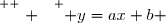 \overset{ { \white{ . } } } { y=ax+b }