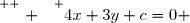 \overset{ { \white{ . } } } {4x+3y+c=0 }