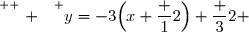 \overset{ { \white{ . } } } {y=-3\Big(x+\dfrac 12\Big)+\dfrac 32 }