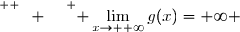 \overset{ { \white{ W. } } } { \lim\limits_{x\to +\infty}g(x)=+\infty }