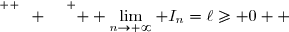 \overset{ { \white{ W. } } } {  \lim\limits_{n\to+\infty} I_n=\ell\geq 0  }