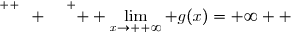\overset{ { \white{ W. } } } {  \lim\limits_{x\to +\infty} g(x)=+\infty  }