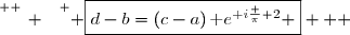 \overset{ { \white{ _. } } } { \boxed{d-b=(c-a)\,\text e^{\text i\frac \pi 2} }   }