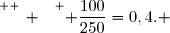 \overset{ { \white{ _. } } } { \dfrac{100}{250}=0,4. }