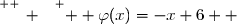 \overset{ { \white{ _. } } } {  \varphi(x)=-x+6  }