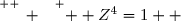 \overset{ { \white{ _. } } } {  Z^4=1  }