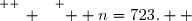 \overset{ { \white{ _. } } } {  n=723.  }