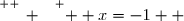 \overset{ { \white{ _. } } } {  x=-1  }