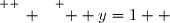 \overset{ { \white{ _. } } } {  y=1  }