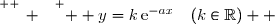 \overset{ { \white{ _. } } } {  y=k\,\text{e}^{-ax}\quad(k\in\R)  }