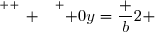 \overset{ { \white{ _. } } } { 0y=\dfrac b2 }