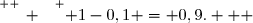 \overset{ { \white{ _. } } } { 1-0,1 = 0,9.   }