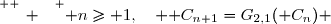 \overset{ { \white{ _. } } } { n\geq 1,\quad \mathcal C_{n+1}=G_{2,1}(\mathcal C_n) }