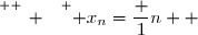 \overset{ { \white{ _. } } } { x_n=\dfrac 1n  }