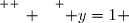 \overset{ { \white{ _. } } } { y=1 }