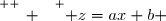 \overset{ { \white{ _. } } } { z=ax+b }