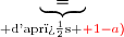 \begin{matrix}  \displaystyle\int_{0}^{\alpha}\left[x\ln(x+2)-2\right]\text{ d}x&=& \displaystyle\int_{0}^{\alpha}x\ln(x+2)\text{ d}x-2\displaystyle\int_{0}^{\alpha}\text{ d}x \\\\&\underbrace{=}_{\text{ d'apr�s }\red 1-a)}&  \dfrac{\alpha^2-4}{2}\ln(\alpha+2)-\dfrac{\alpha^2-4\alpha}{4}+2\ln 2 - 2\left[x\right]_{0}^{\alpha} \enskip\enskip (\text{ car }\alpha\geq 0) \\\\&=& \dfrac{\alpha^2-4}{2}\ln(\alpha+2)-\dfrac{\alpha^2-4\alpha}{4}+2\ln 2 - 2\alpha \end{matrix}