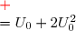 \begin{matrix}\boxed{U_0+2U_0^2=U_0(1+2U_0)} \\\\ 1+2U_0<0\Longleftrightarrow 2U_0<-1 \\\phantom{1+2U_0<0} \Longleftrightarrow U_0<-\dfrac{1}{2} \\\\ 1+2U_0=0\Longleftrightarrow 2U_0=-1 \\\phantom{1+2U_0=0} \Longleftrightarrow U_0=-\dfrac{1}{2} \\\\ 1+2U_0>0\Longleftrightarrow 2U_0>-1 \\\phantom{1+2U_0>0} \Longleftrightarrow U_0>-\dfrac{1}{2}\end{matrix} \ \ \ \ \ \ \ \ \ \begin{matrix}|\\|\\|\\|\\|\\|\\|\\|\\|\\|\\|\\|\\|\end{matrix}\ \ \ \ \ \ \begin{matrix} \\\dfrac{}{}\ \ \ \ \ \ \begin{array}{|c|ccccccc|}\hline&&&&&&&\\ U_0&&&-\dfrac{1}{2}&&0&&\\&&&&&&&\\\hline&&&&&&& \\U_0&-&-&-&-&0&+&+\\1+2U_0&-&-&0&+&+&+&+\\&&&&&&&\\\hline&&&&&&&\\U_0(1+2U_0)&{\red{+}}&{\red{+}}&{\red{0}}&{\red{-}}&{\red{0}}&{\red{+}}&{\red{+}}\\=U_0+2U_0^2&&&&&&&\\\hline \end{array}\end{matrix} 