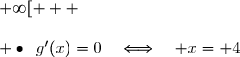 \bullet{\white{tt}}g'(x)<0\quad\Longleftrightarrow\quad x\in\,]2\;;\;4[ \\\\ \bullet{\white{tt}}g'(x)>0\quad\Longleftrightarrow\quad x\in\,]4\;;\;+\infty[   \\\\ \bullet{\white{tt}}g'(x)=0\quad\Longleftrightarrow\quad x= 4