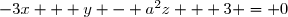 -3x + y - a^2z + 3 = 0