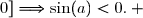 \text{Nous savons également que  }\cos(2a)=\dfrac{7}{25} \\\\\text{Donc }\cos(2a)=1-2\sin^2(a)\Longleftrightarrow \dfrac{7}{25}=1-2\sin^2(a) \\\phantom{WWWWWWWWWWW...}\Longleftrightarrow 2\sin^2(a)=1-\dfrac{7}{25} \\\phantom{WWWWWWWWWWW...}\Longleftrightarrow 2\sin^2(a)=\dfrac{18}{25} \\\phantom{WWWWWWWWWWW...}\Longleftrightarrow \sin^2(a)=\dfrac{9}{25} \\\\\phantom{WWWWWWWWWWW...}\Longleftrightarrow \sin(a)=\dfrac{3}{5}\ \ \ \text{ou }\ \ \  \sin(a)=-\dfrac{3}{5} \\\\\text{Or }a\in[-\pi\,;0]\Longrightarrow\sin(a)<0. \\\\\text{D'où }\ \boxed{\sin(a)=-\dfrac{3}{5}}