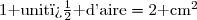 1\text{ unit� d'aire}=2\text{ cm}^2