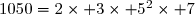 1050=2\times 3\times 5^2\times 7