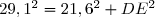 29,1^2=21,6^2+DE^2