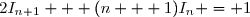 2I_{n+1} + (n + 1)I_n = 1