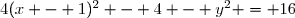4(x - 1)^2 - 4 - y^2 = 16
