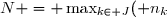 N = \max_{k\in J}( n_k)
