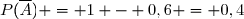 P(\overline{A}) = 1 - 0,6 = 0,4