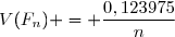 V(F_n) = \dfrac{0,123975}{n}