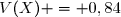 V(X) = 0,84