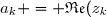 a_k = \mathfrak{Re}(z_k)