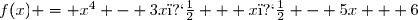 f(x) = x^4 - 3x� + x� - 5x + 6