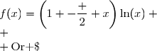 \forall\,x\in\,]\,0\;;\;+\infty\,[,\;f(x)=\dfrac{x-2}{x}\,\ln(x)=\left(\dfrac x x -\dfrac 2 x\right)\ln(x) \\ \\ \quad\Longrightarrow\quad \boxed{ \forall\,x\in\,]\,0\;;\;+\infty\,[,\;f(x)=\left(1 -\dfrac 2 x\right)\ln(x)} \\ \\ \text{Or }\;\left\lbrace\begin{matrix}\lim\limits_{x\to+\infty }\left(1 -\dfrac 2 x\right)=1-0=1 \\ \overset{ { \white{ . } } }{ \lim\limits_{ x\to+\infty }\ln(x)=+\infty\phantom{ Ww } }\end{matrix}\right.\quad\Longrightarrow\quad \lim\limits_{x\to+\infty }\left(1 -\dfrac 2 x\right)\ln(x)=+\infty \\ \\ \\ \Longrightarrow\quad\boxed{ \lim\limits_{x\to+\infty }f(x)=+\infty    }\,.