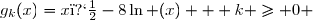 g_k(x)=x�-8\ln (x) + k \ge 0 